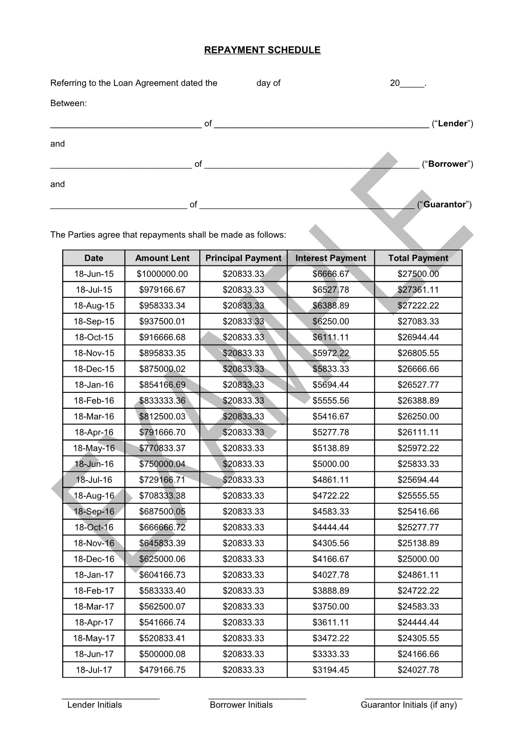 Referring to the Loan Agreement Dated the Day of 20_____