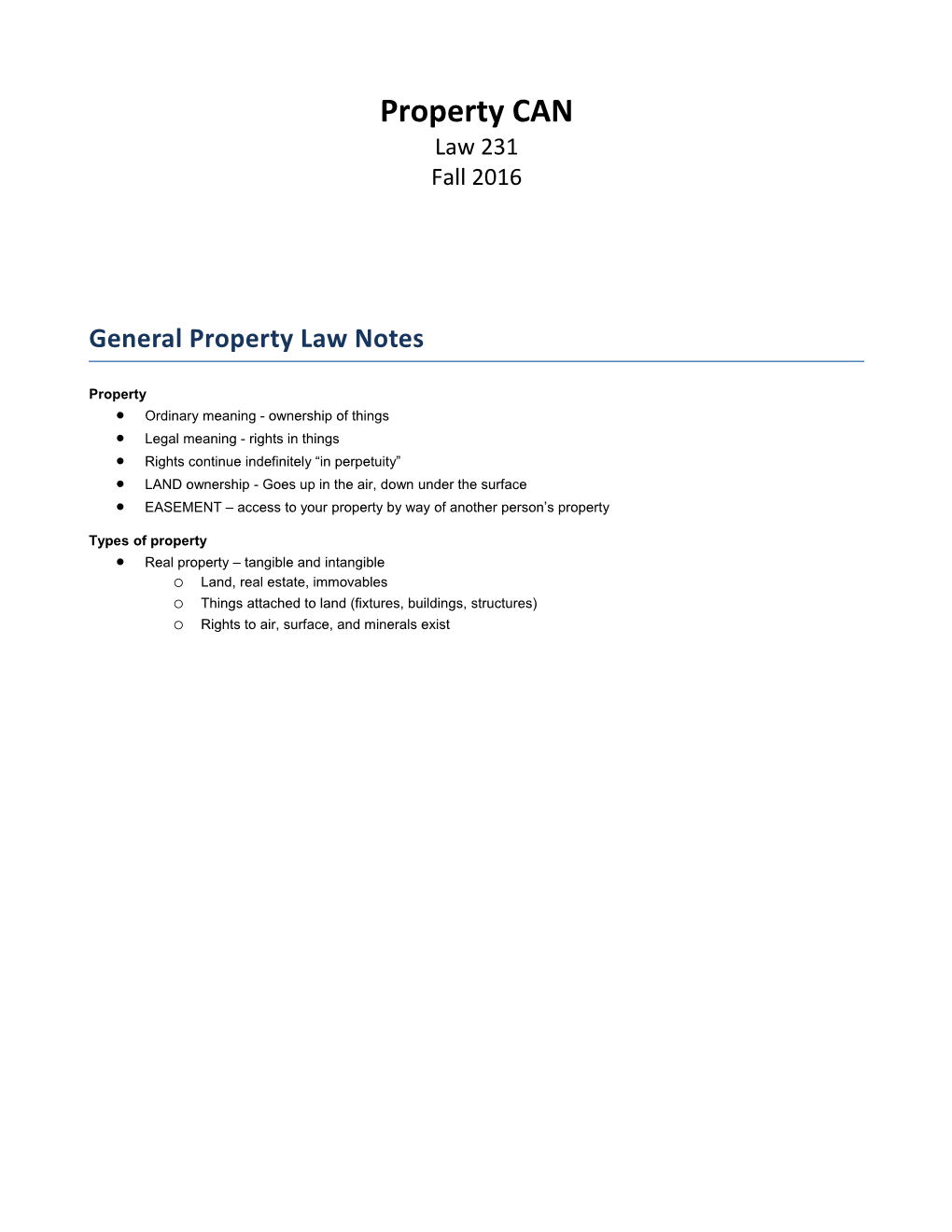 General Property Law Notes 1