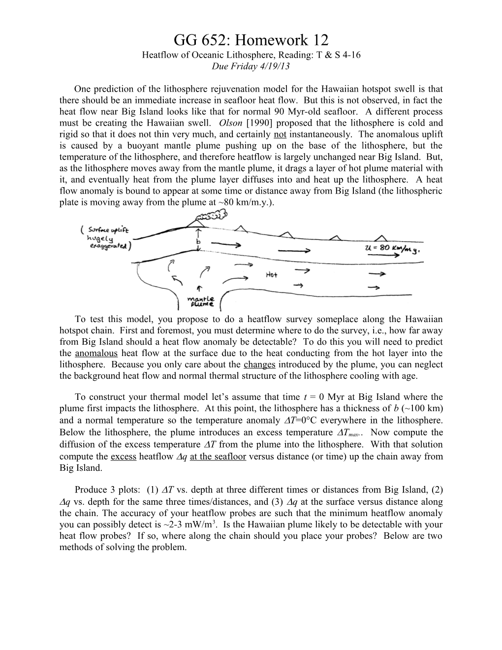 Heatflow of Oceanic Lithosphere, Reading: T & S 4-16