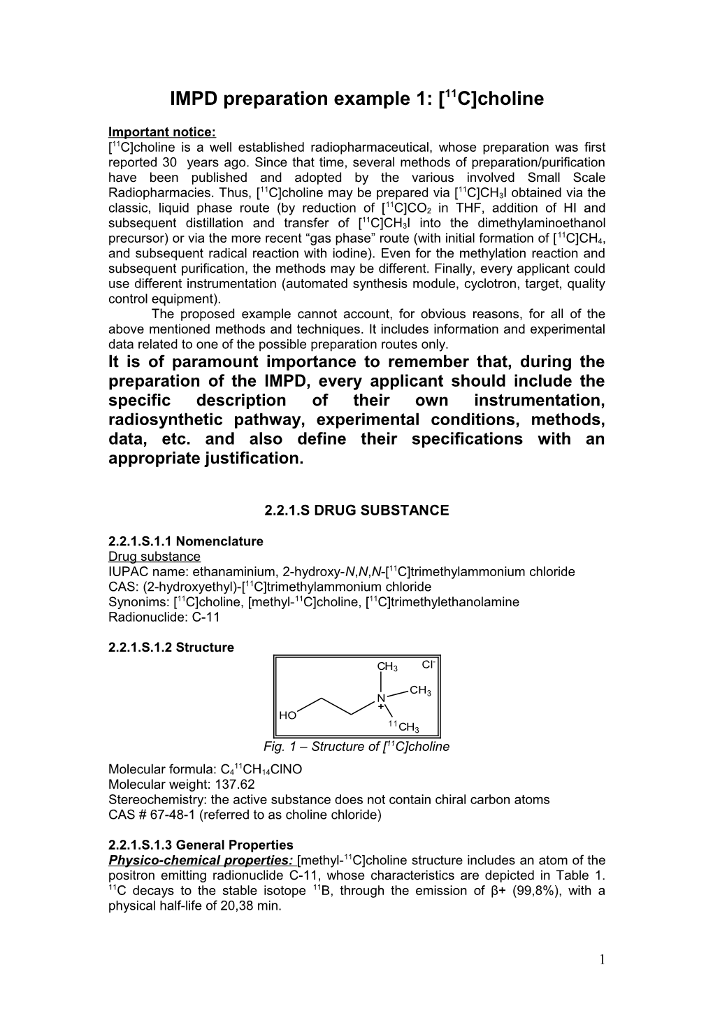 IMPD Preparation Example 1: 11C Choline