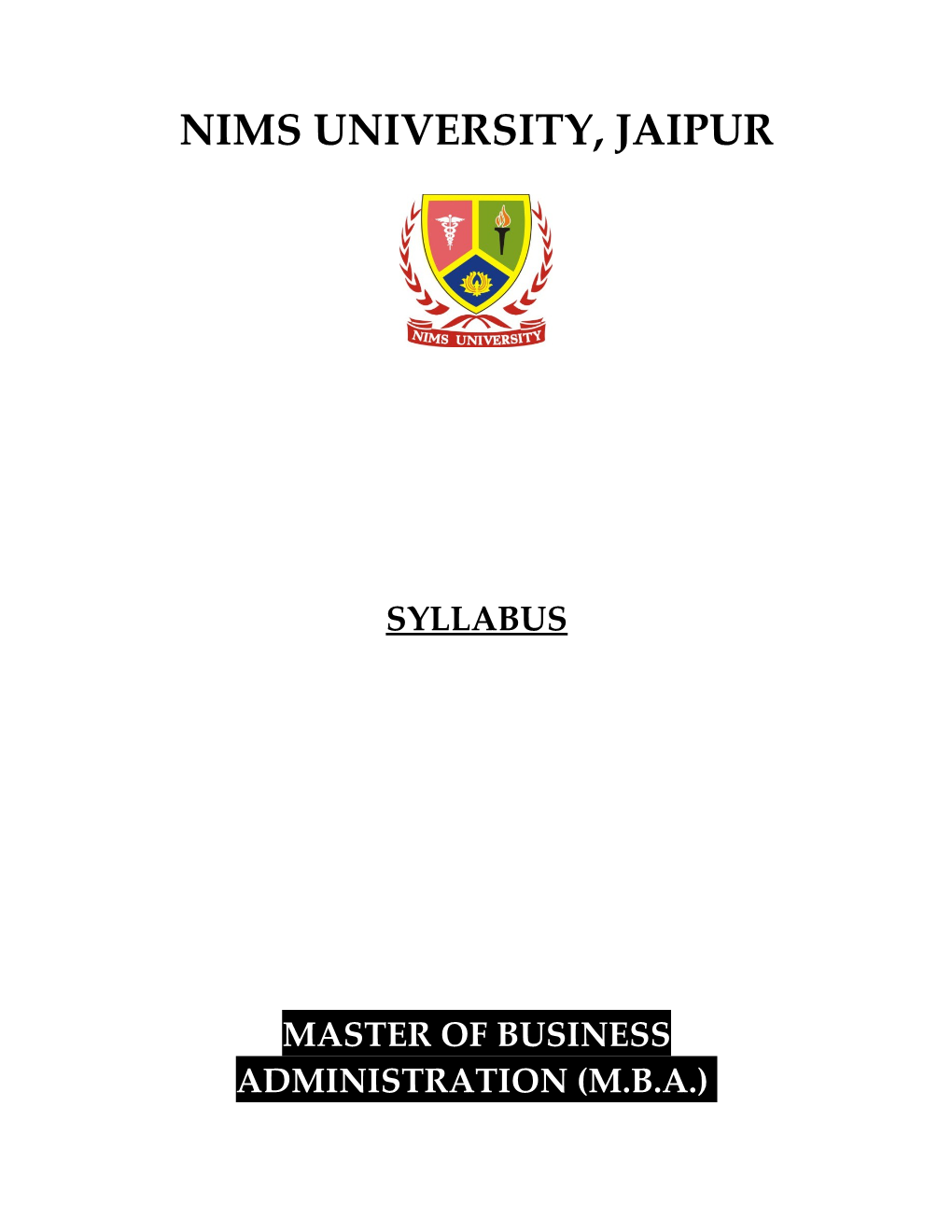 Master of Business Administration (M.B.A)-Finance