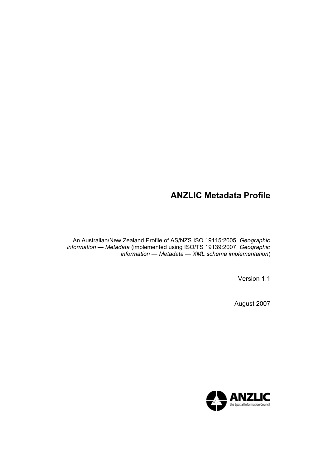 ANZLIC Metadata Profile