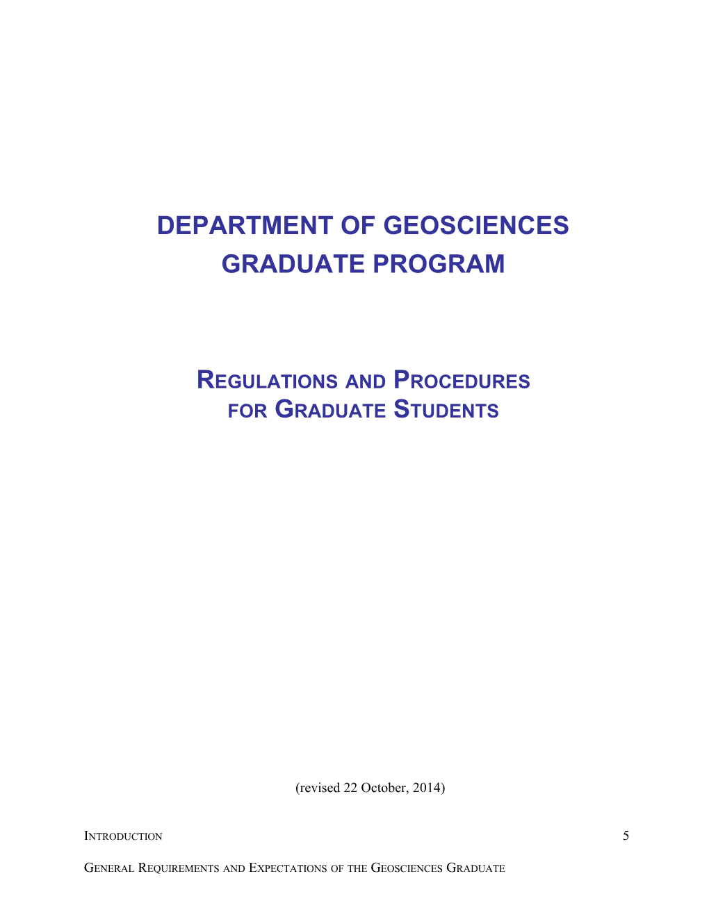 Geosciences Grad Handbook