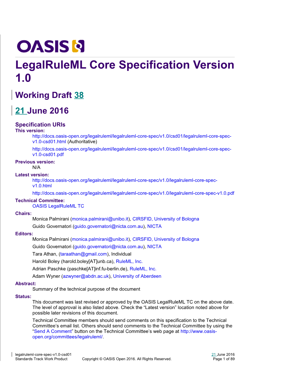 Legalruleml Core Specification Version 1.0 s1