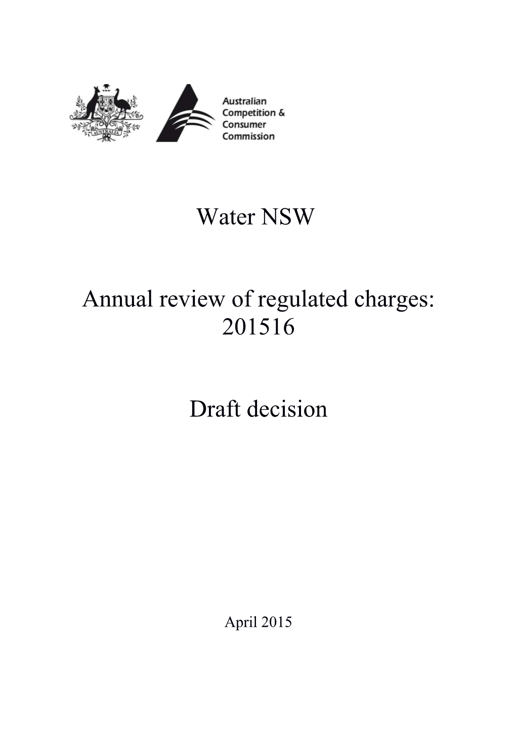 Annual Review of Regulated Charges: 201516