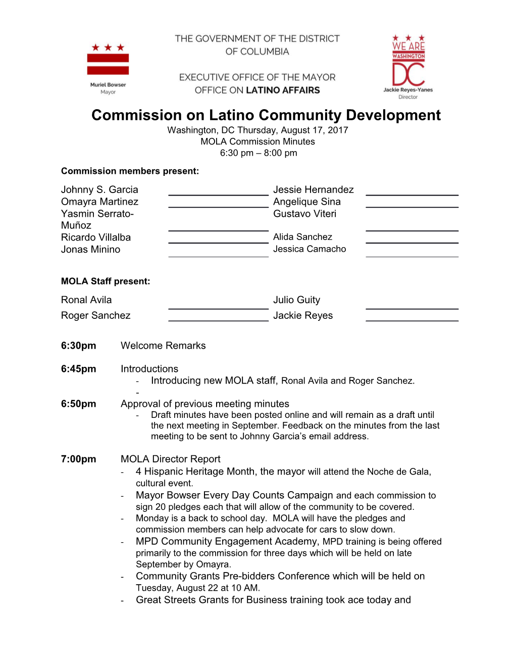 Commission on Latino Community Development