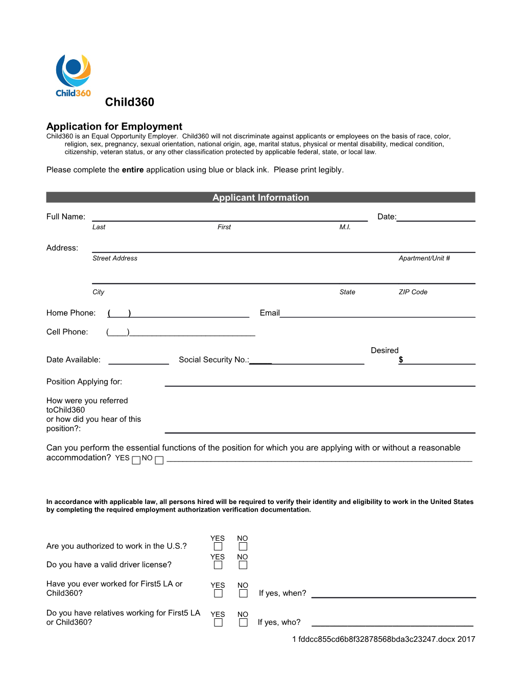 Application for Employment s128
