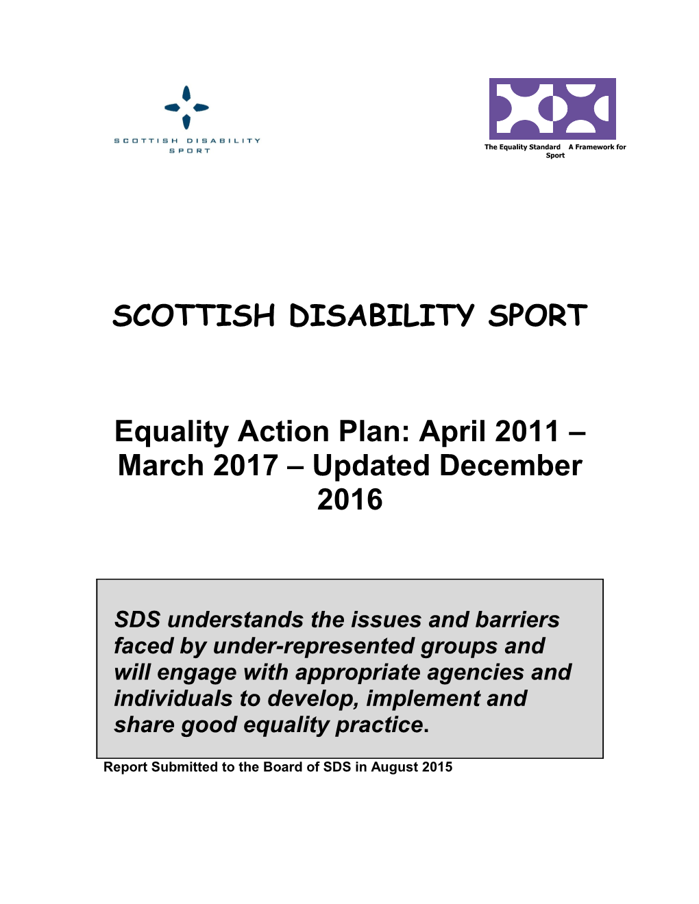 The Equity Standard for Sport