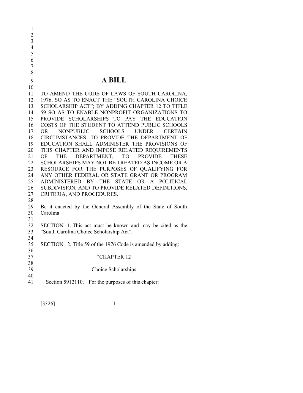 2015-2016 Bill 3326 Text of Previous Version (Jan. 15, 2015) - South Carolina Legislature Online