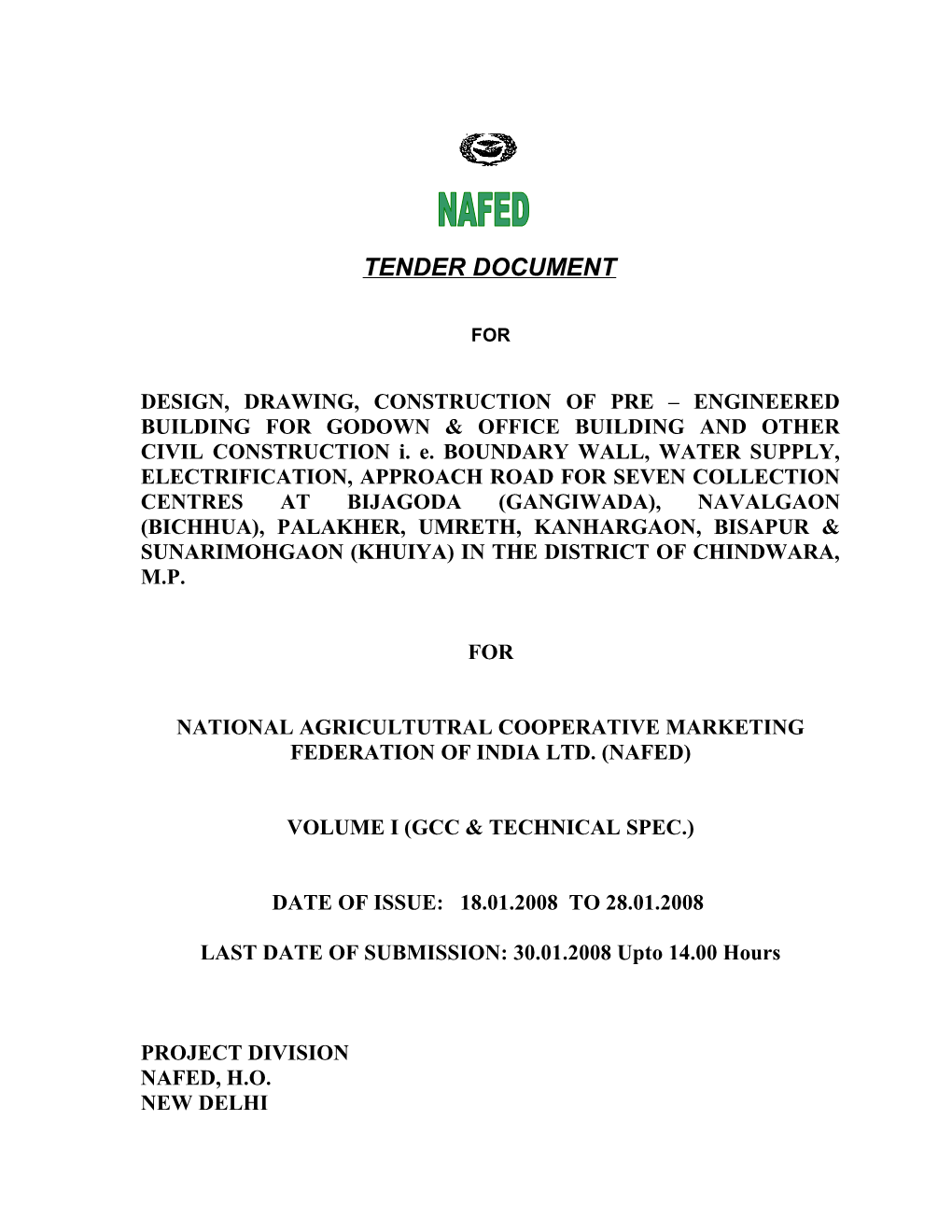 National Agricultutral Cooperative Marketing Federation of India Ltd. (Nafed)