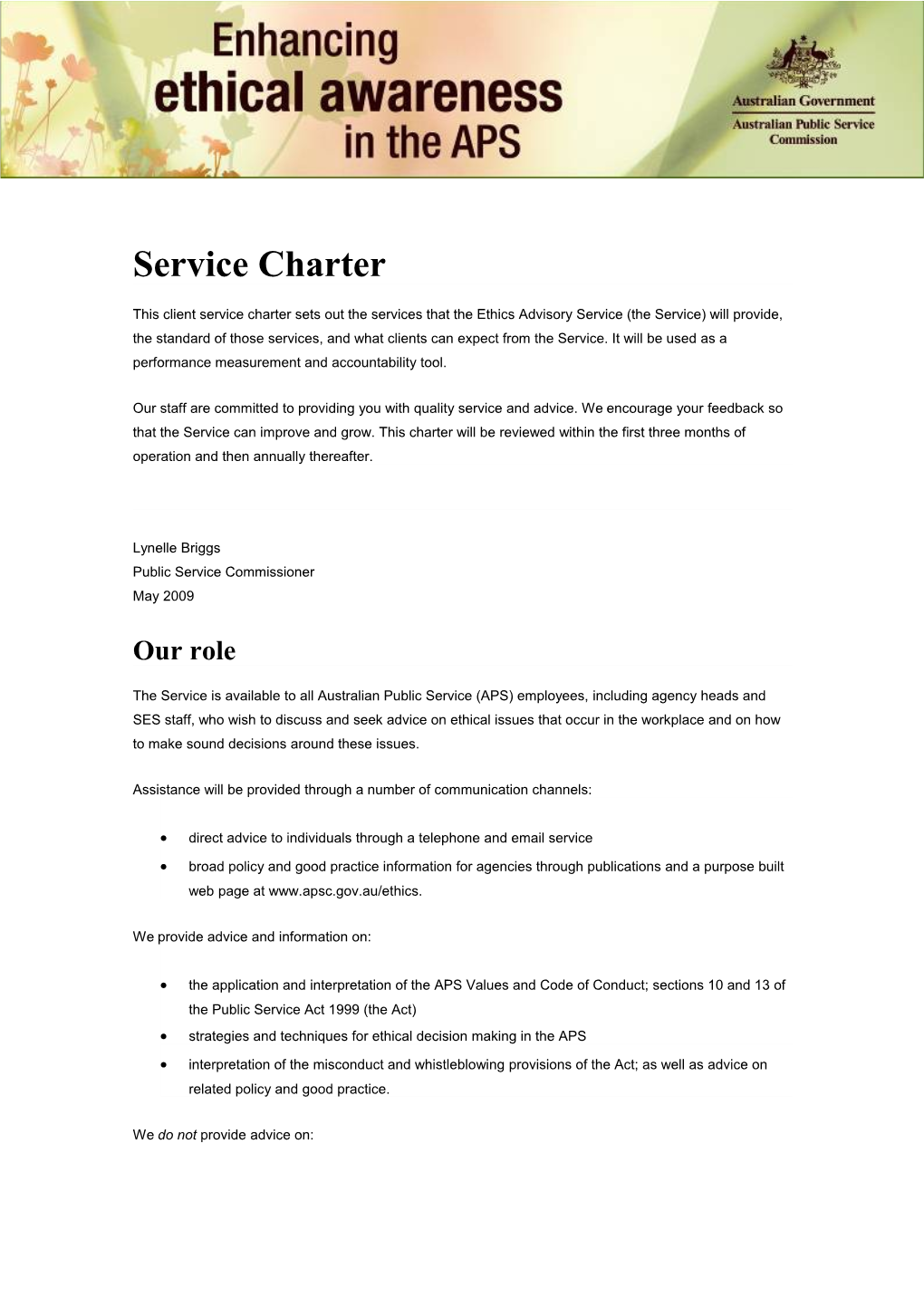 Service Charter
