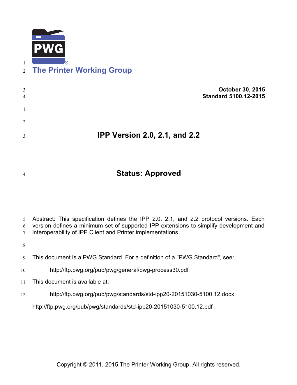 IPP Version 2.0, 2.1, and 2.2