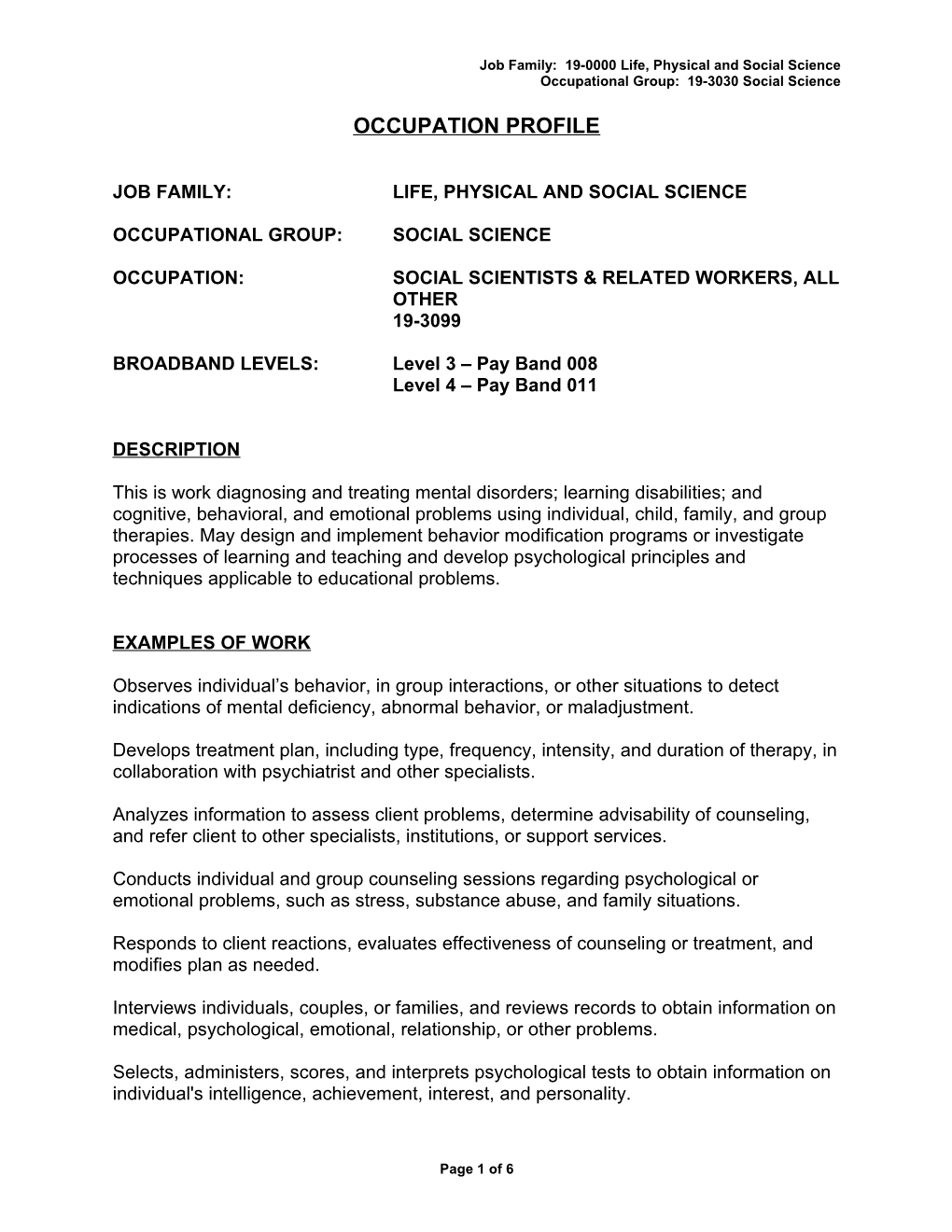 Job Family: 19-0000 Life, Physical and Social Science s1
