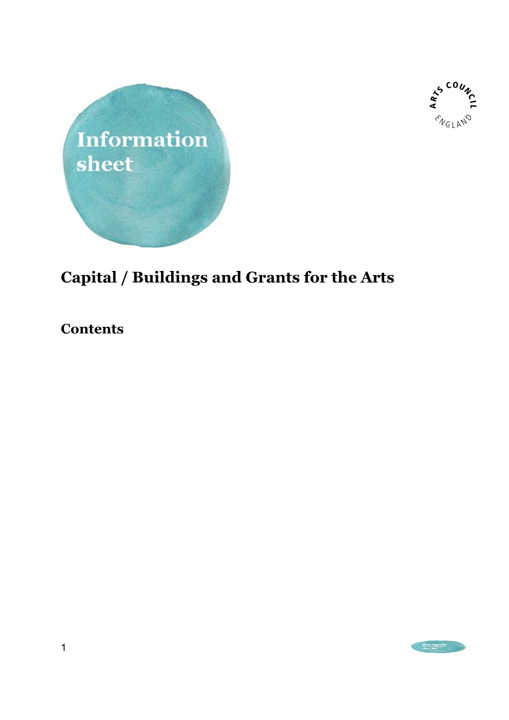 Capital / Buildings and Grants for the Arts