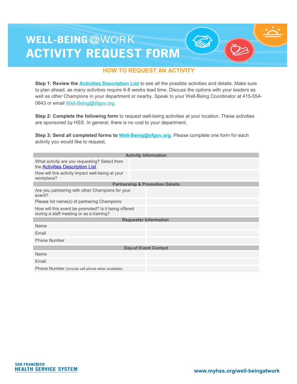 How to Request an Activity