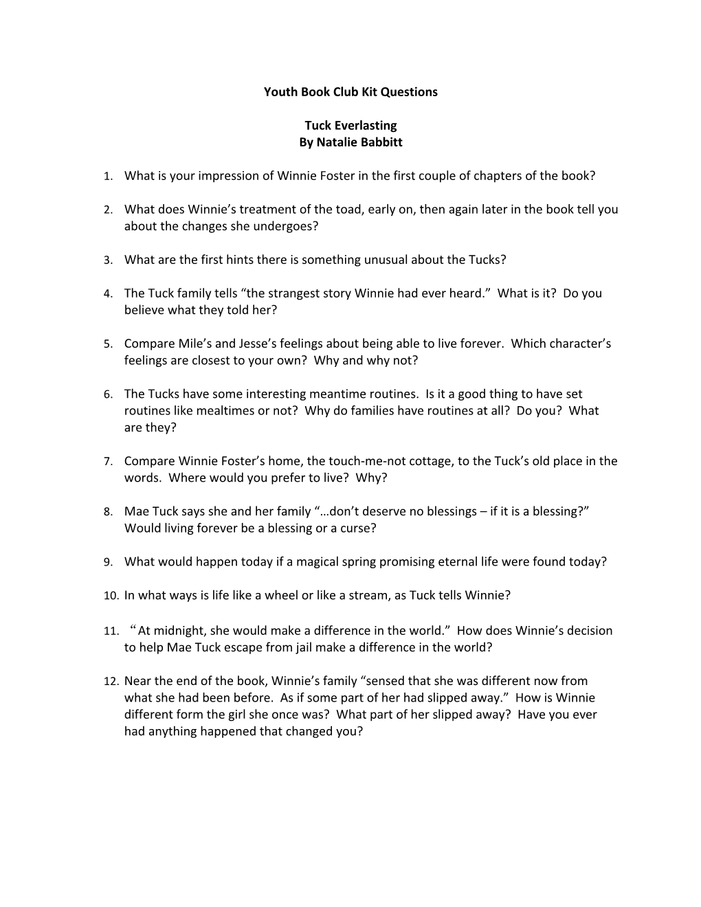 Youth Book Club Kit Questions s3