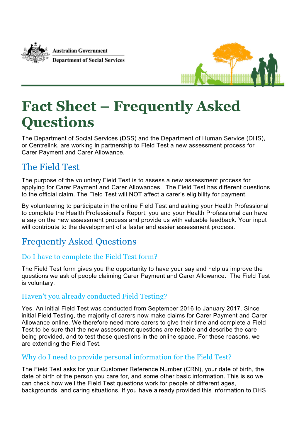 Fact Sheet Frequently Asked Questions