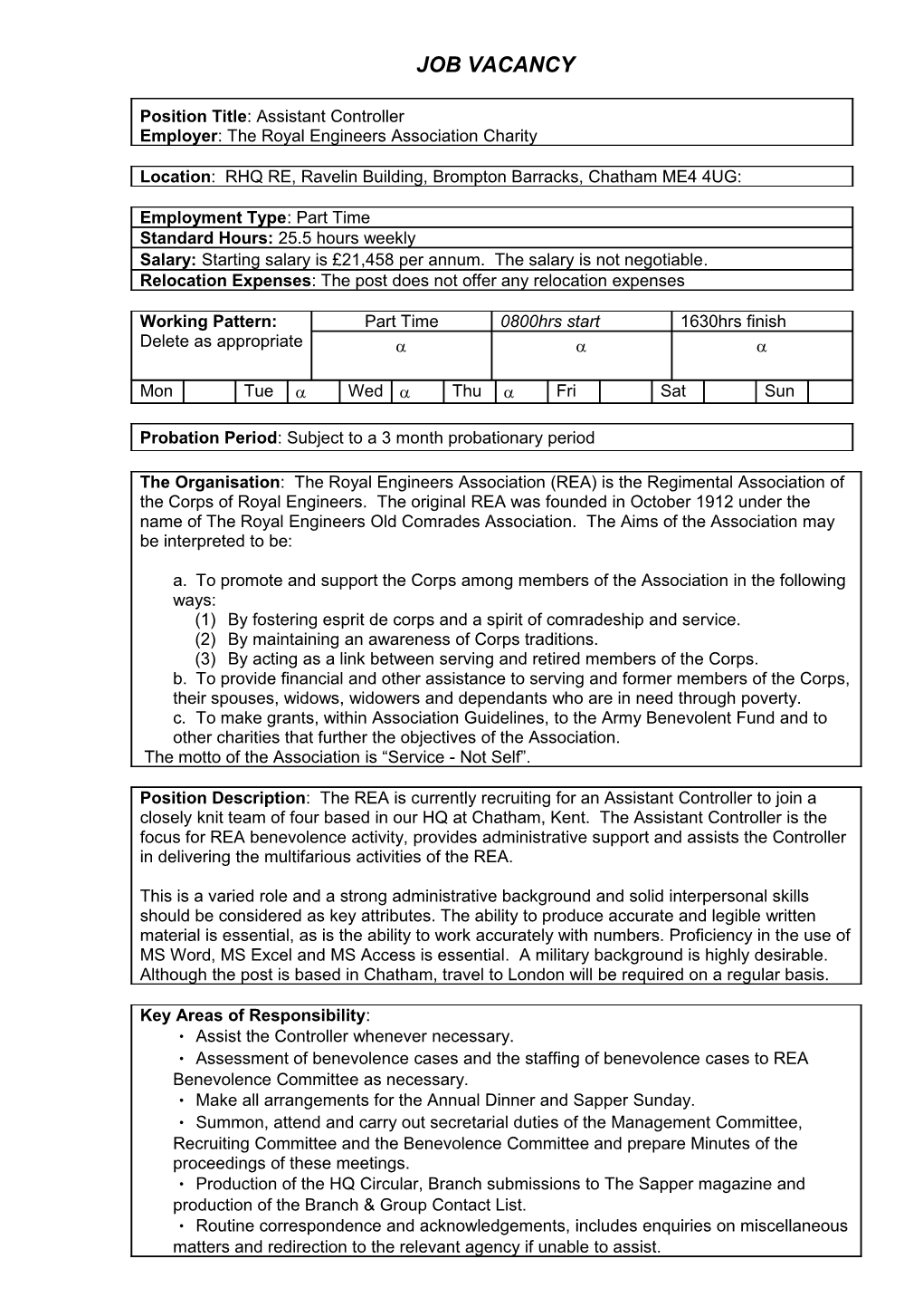 LF Job Description and Post Skills Profile Template