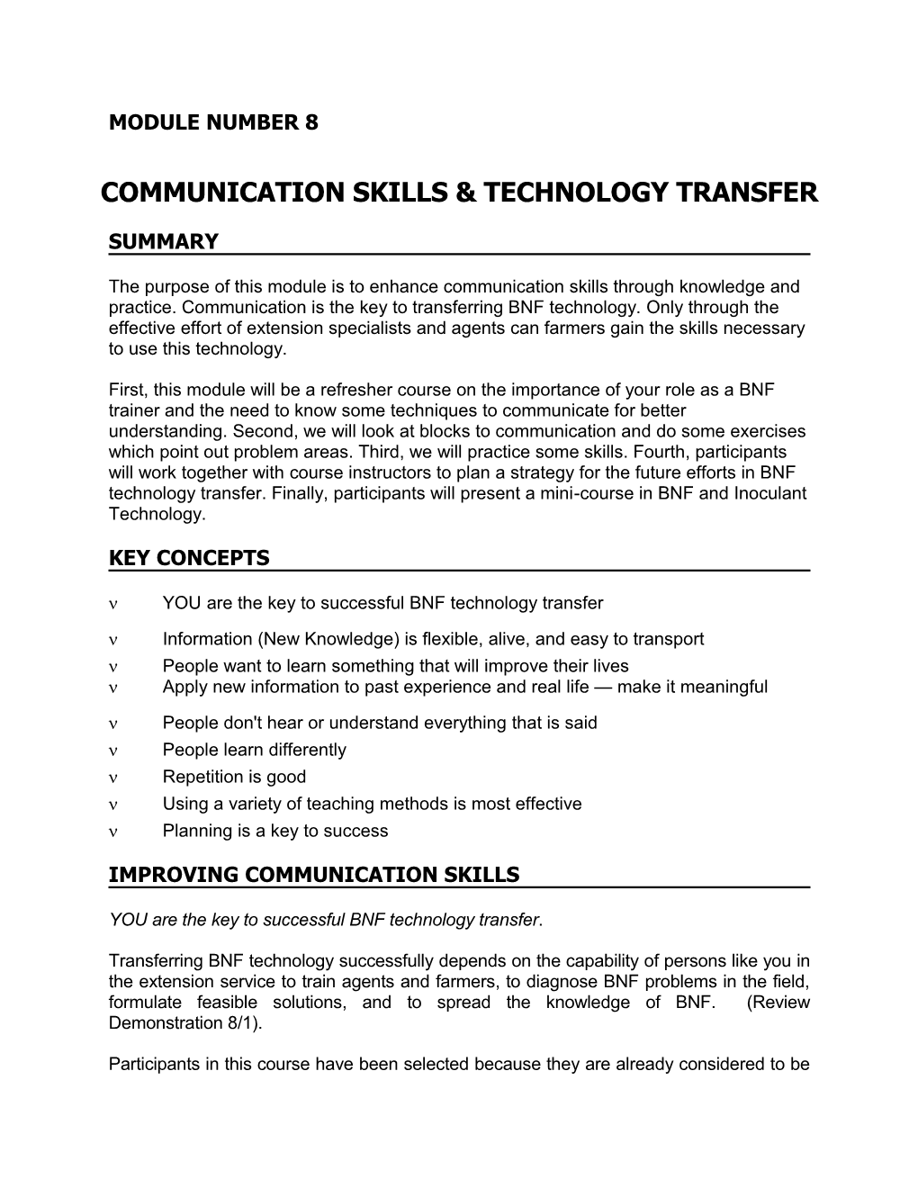 Communication Skills & Technology Transfer