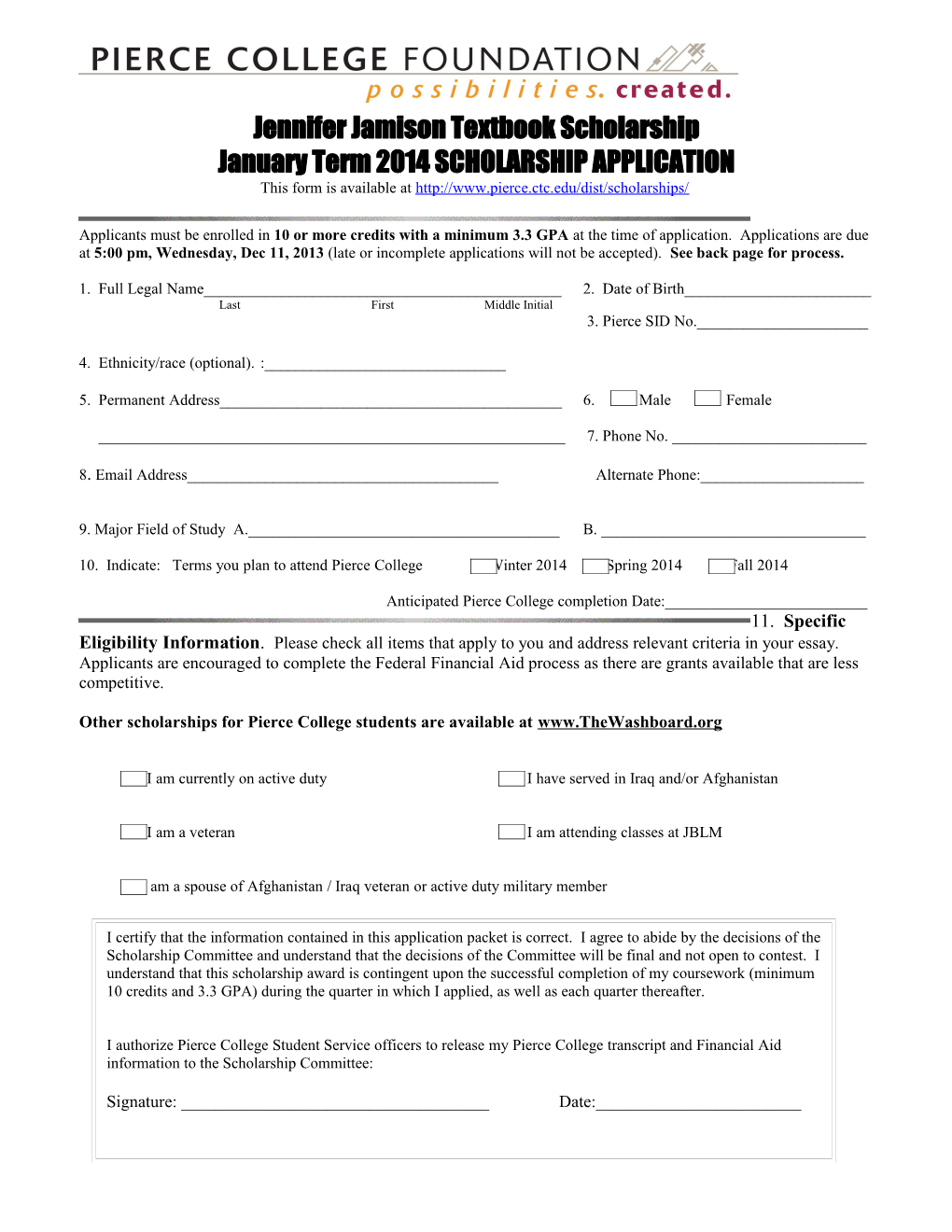 Jennifer Jamison Textbook Scholarship