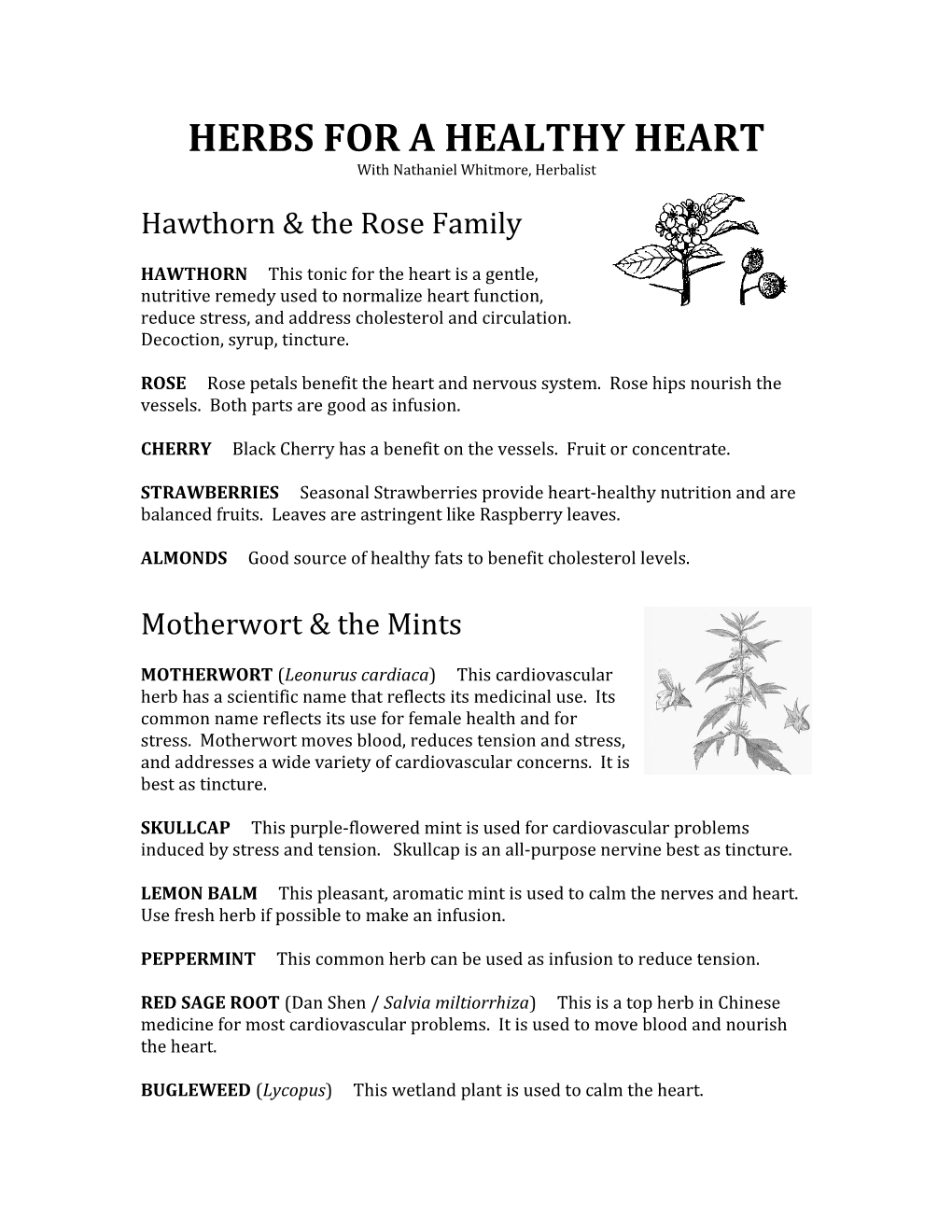 Herbs for a Healthy Heart