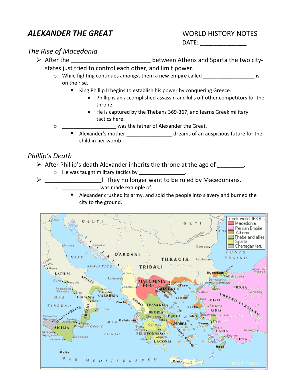 Alexander the Great World History Notes