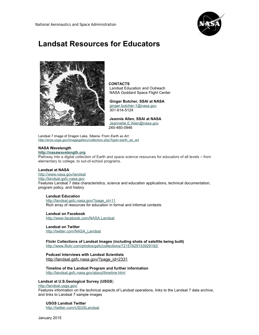 Landsat Resources for Educators
