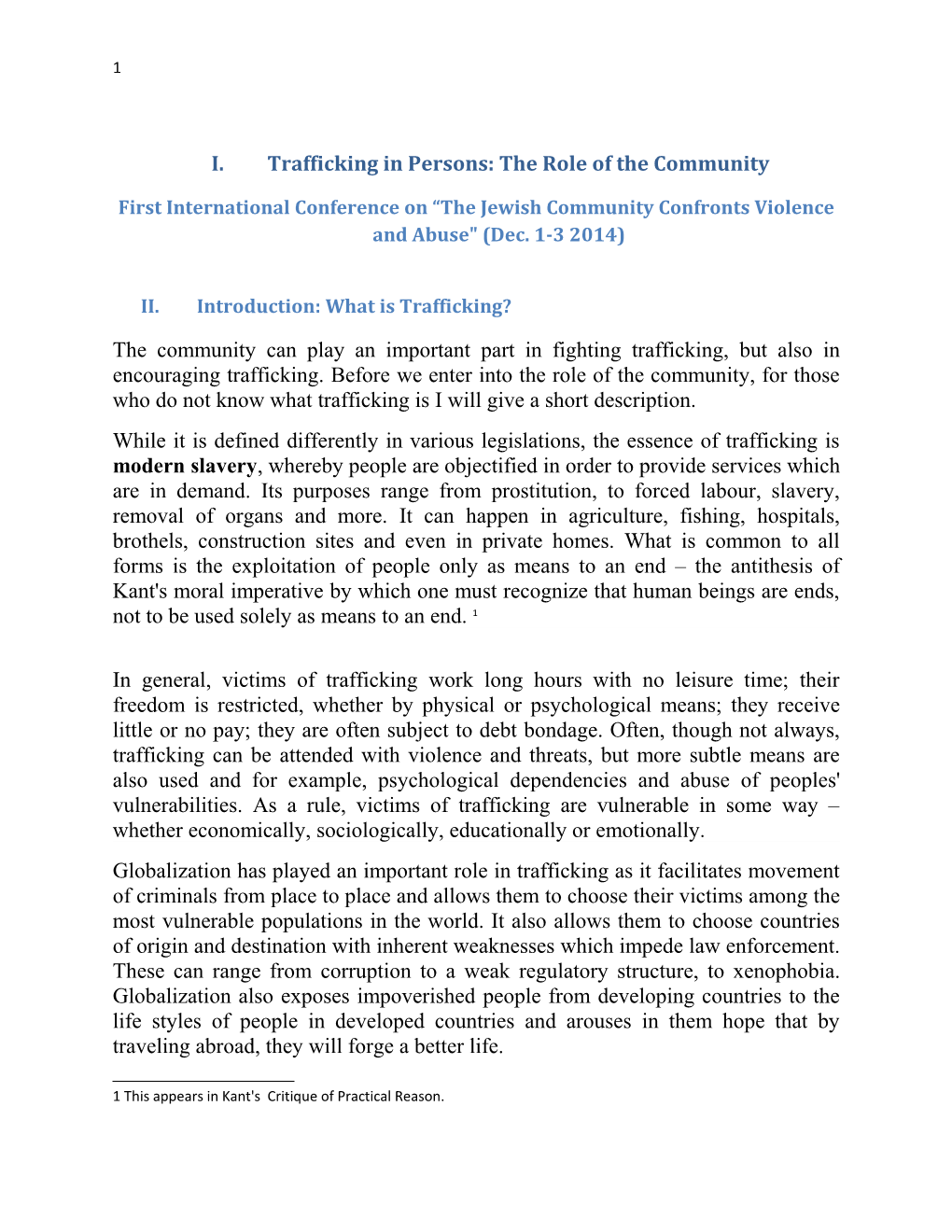 Rahel Gershuni, Trafficking in Persons: the Role of the Community