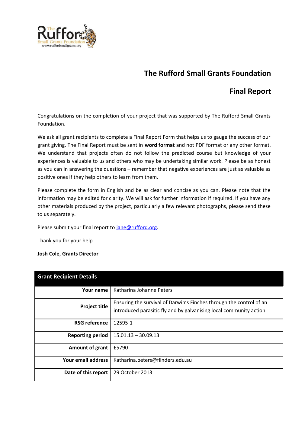 The Rufford Small Grants Foundation s22