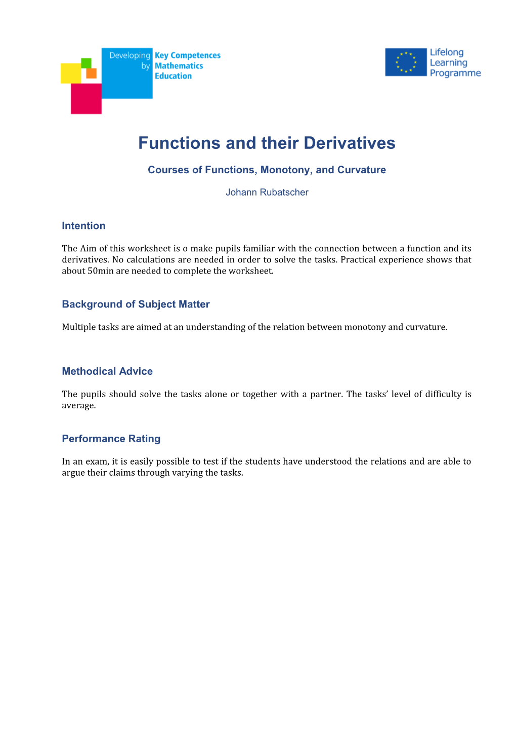 Functions and Their Derivatives
