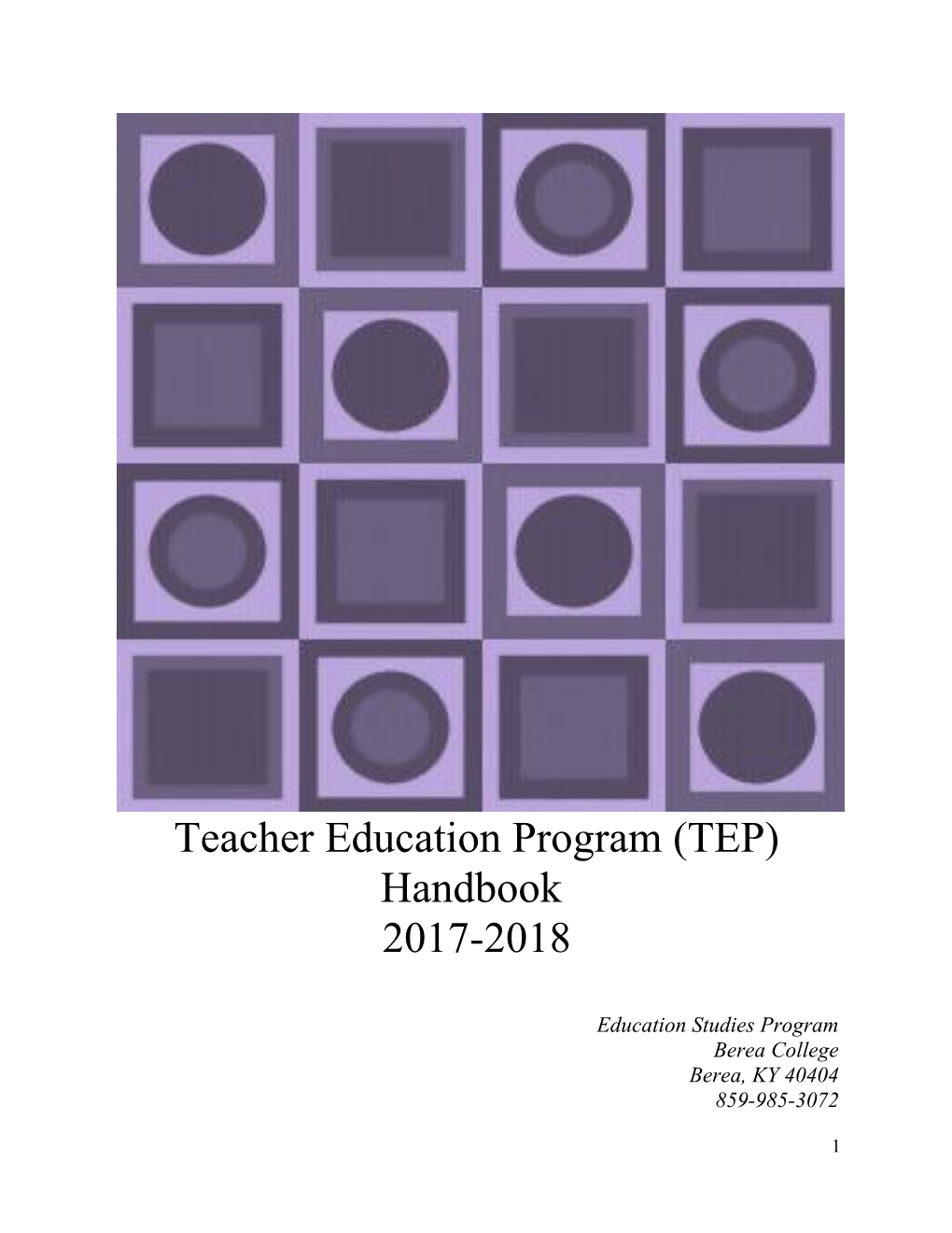 Teacher Education Program (TEP) Handbook