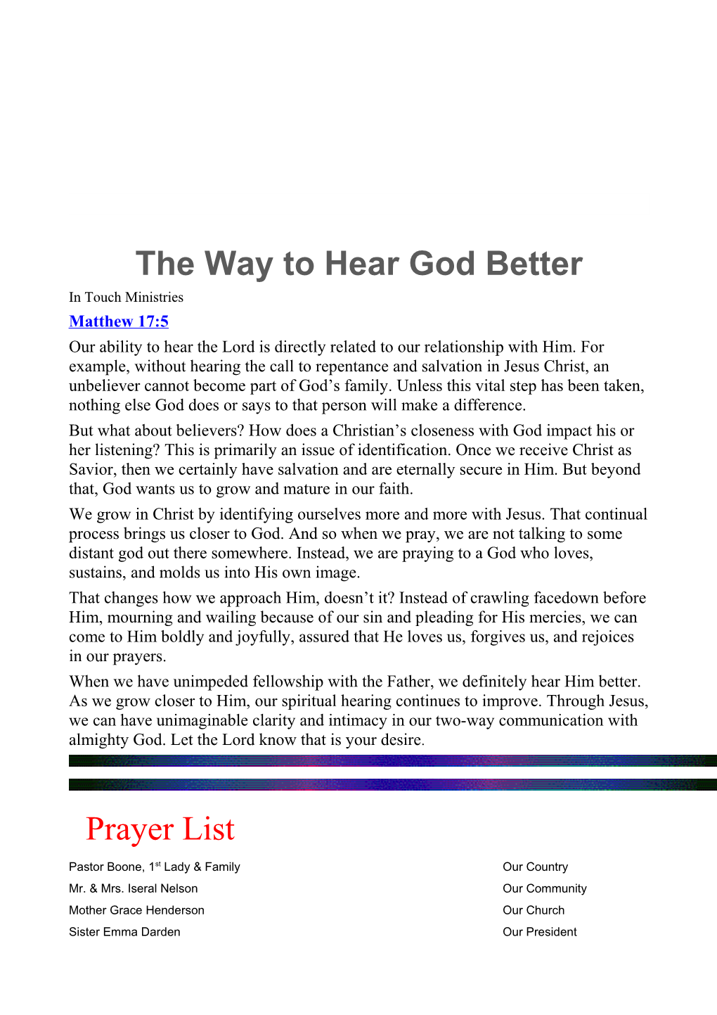 The Way to Hear God Better