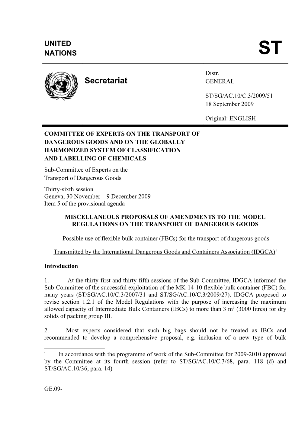 Committee of Experts on the Transport of Dangerous Goods and on the Globally Harmonized s2