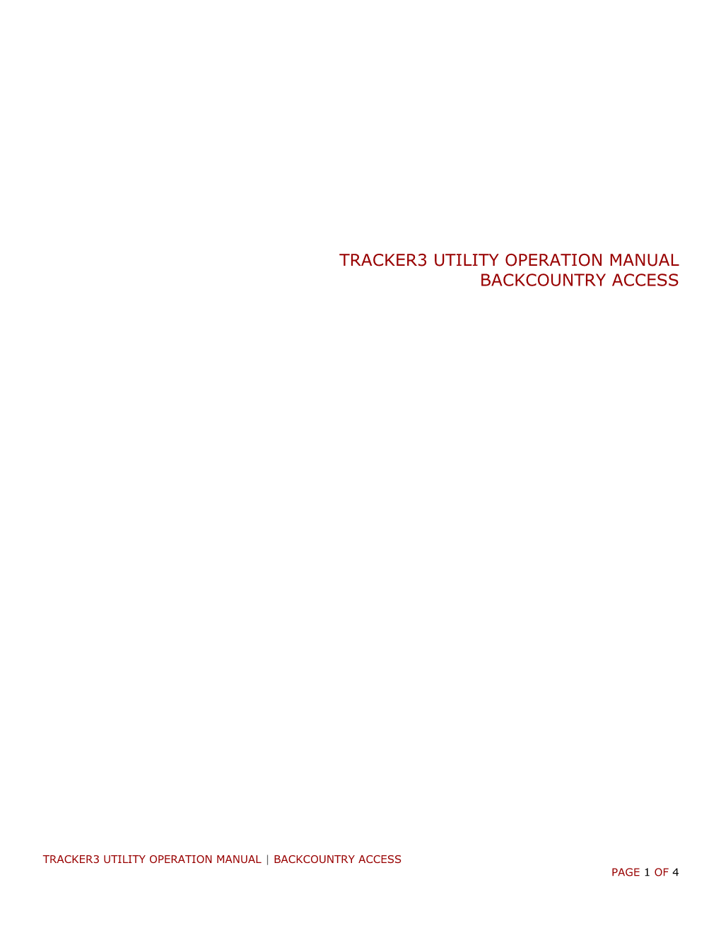 Tracker3 Utility Operation Manual