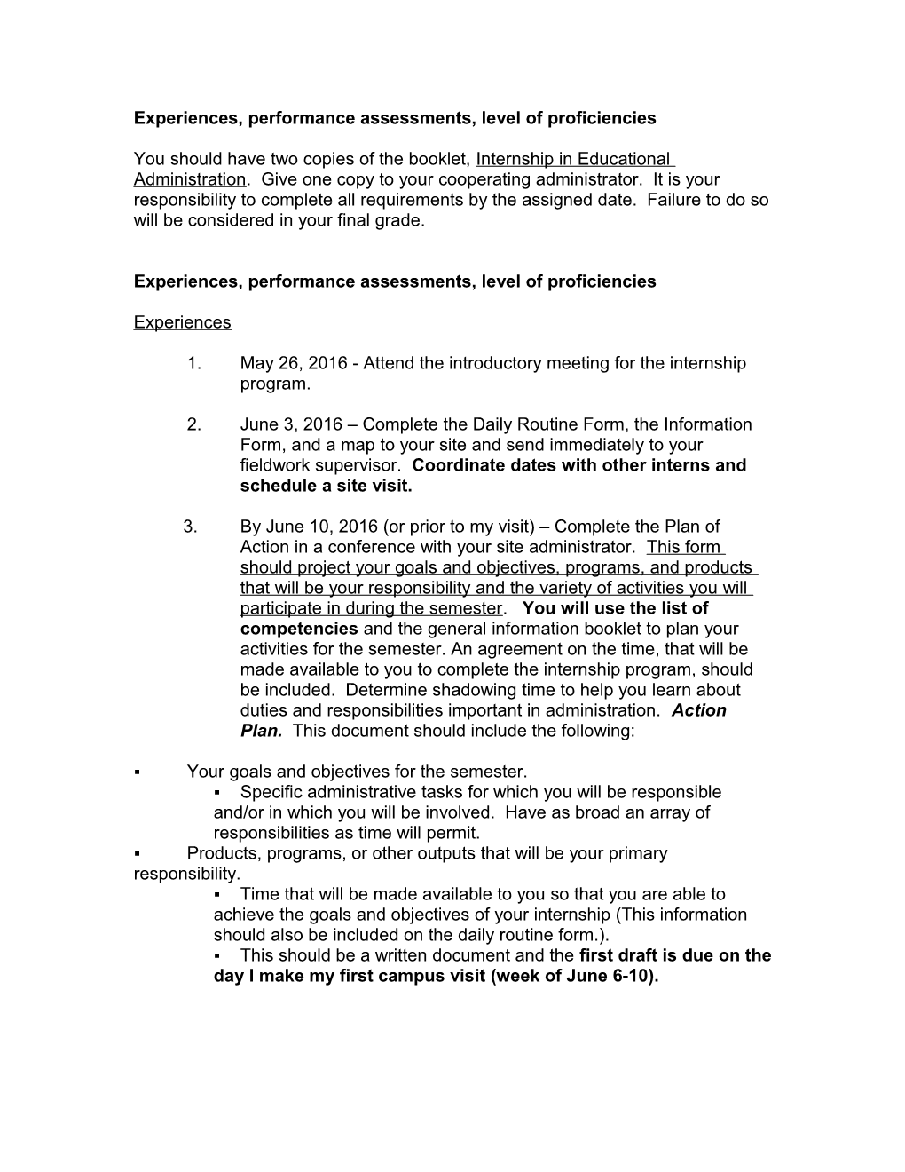 EDAD 6033 Educational Administration Internship - Superintendent