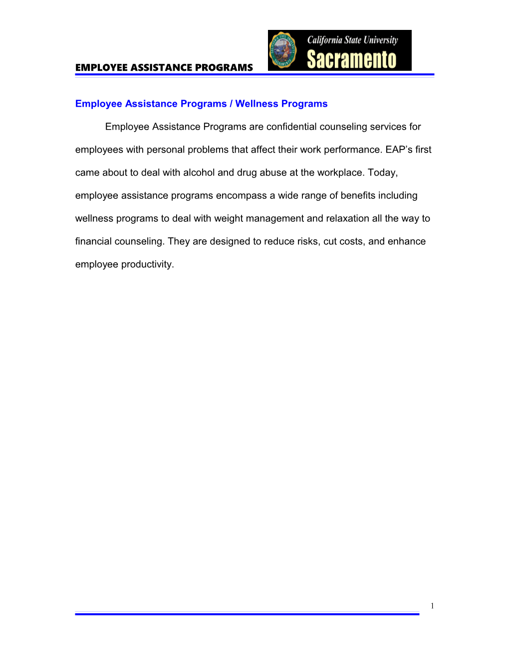 Employee Assistance Programs