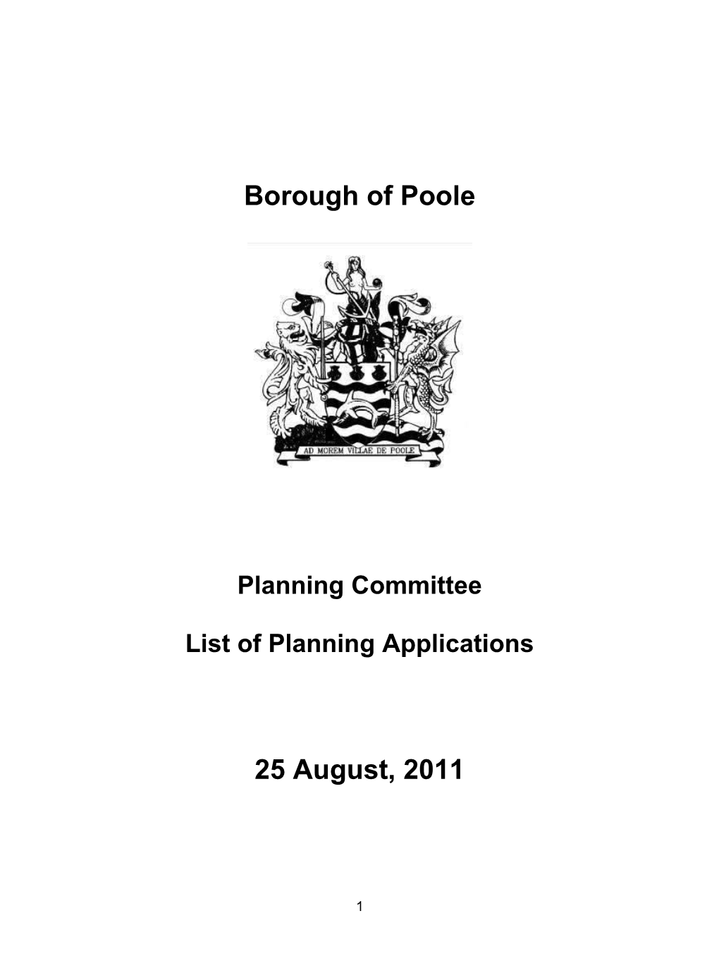 List of Planning Applications