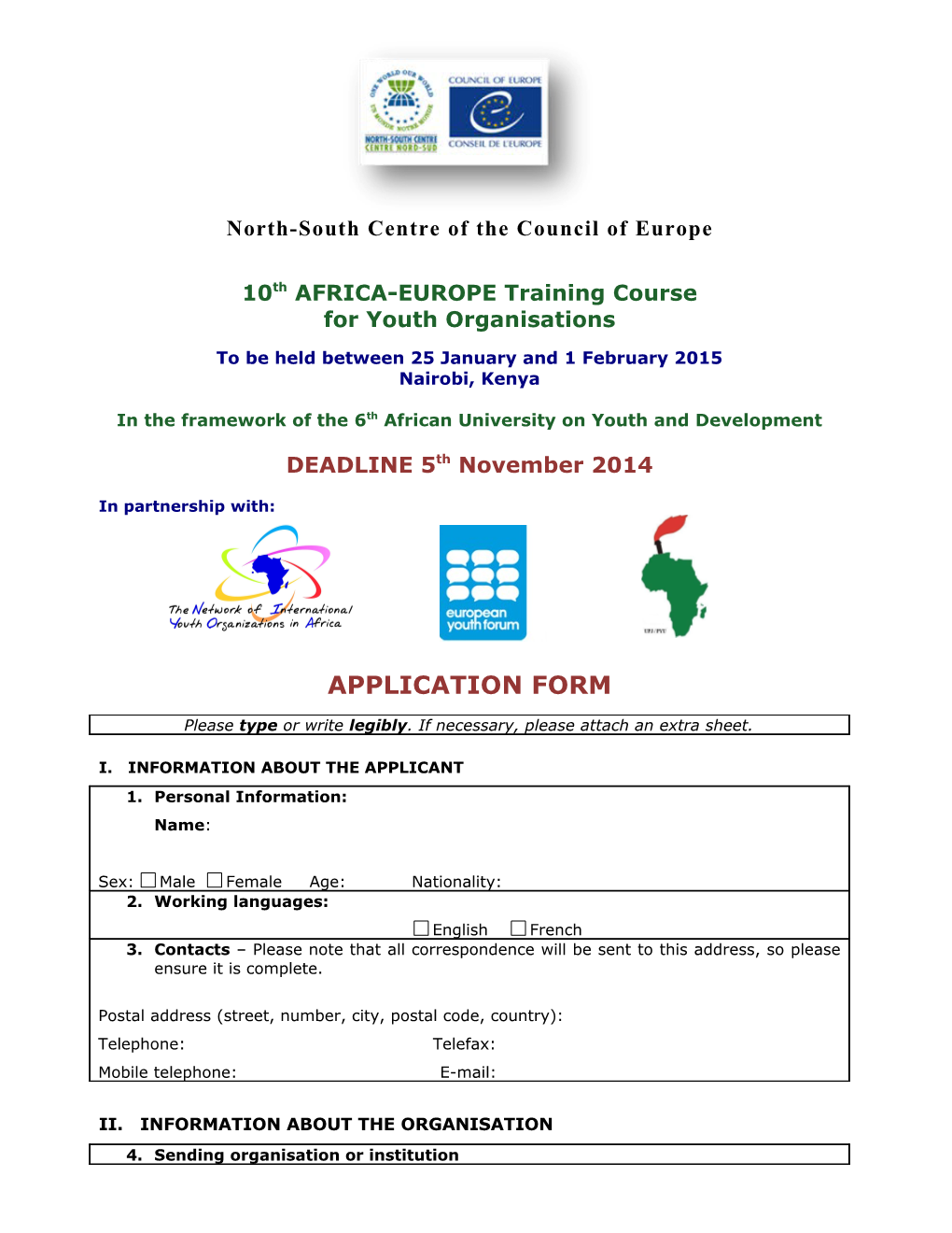 Training Course for Youth Leaders of the African Diaspora Living in Europe