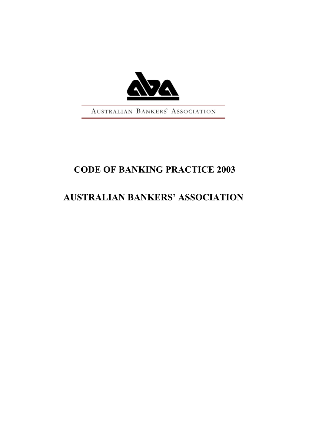 Code of Banking Practice2003