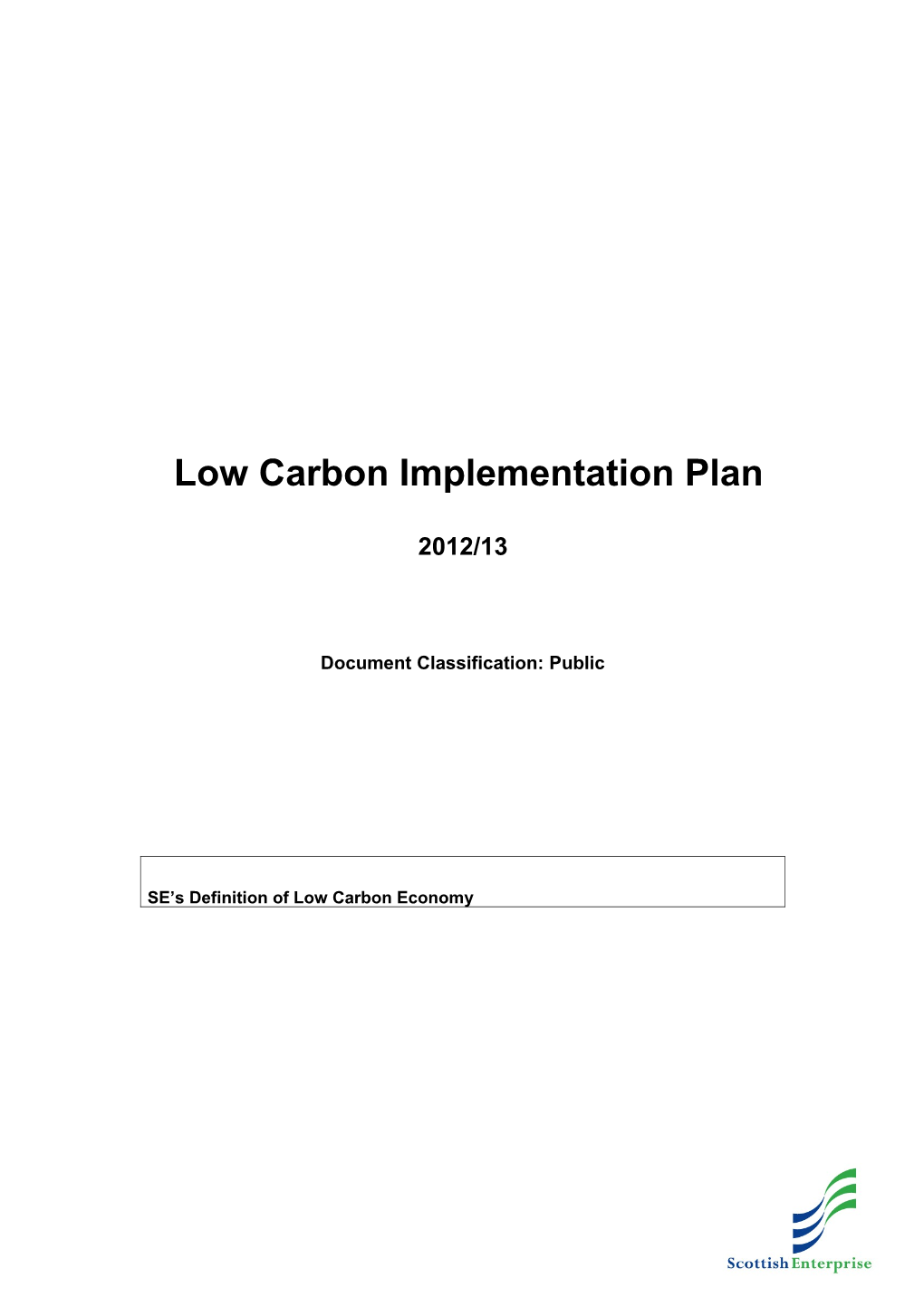 Low Carbon Implementation Plan