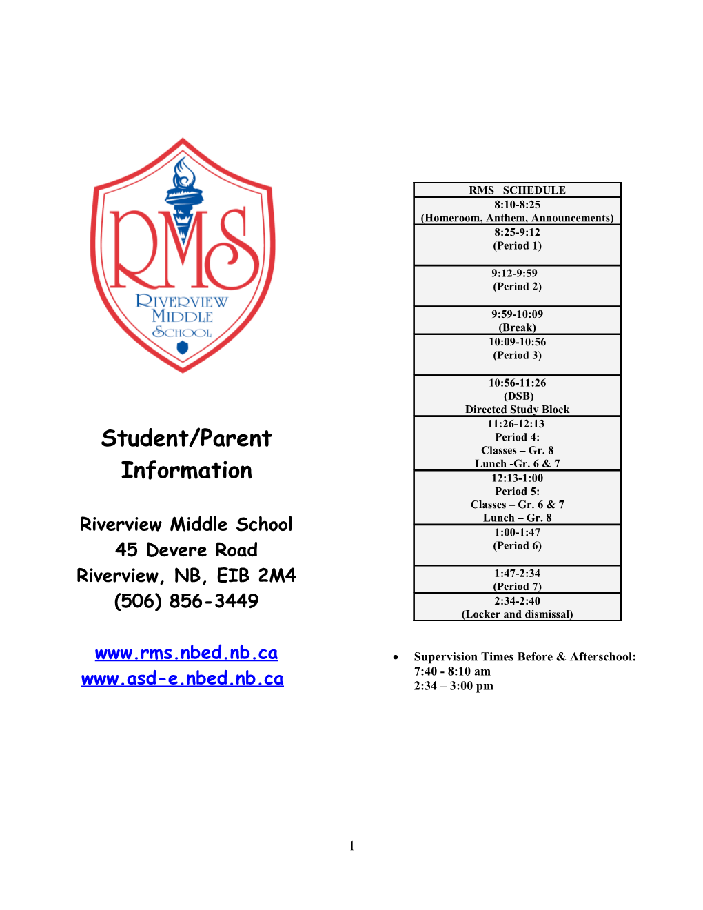 Student Parent Information