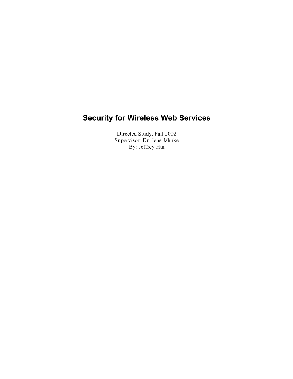 Security in Wireless Web Services