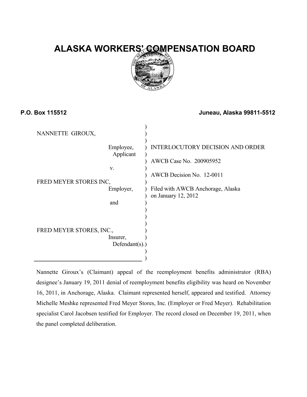 Alaska Workers' Compensation Board s34