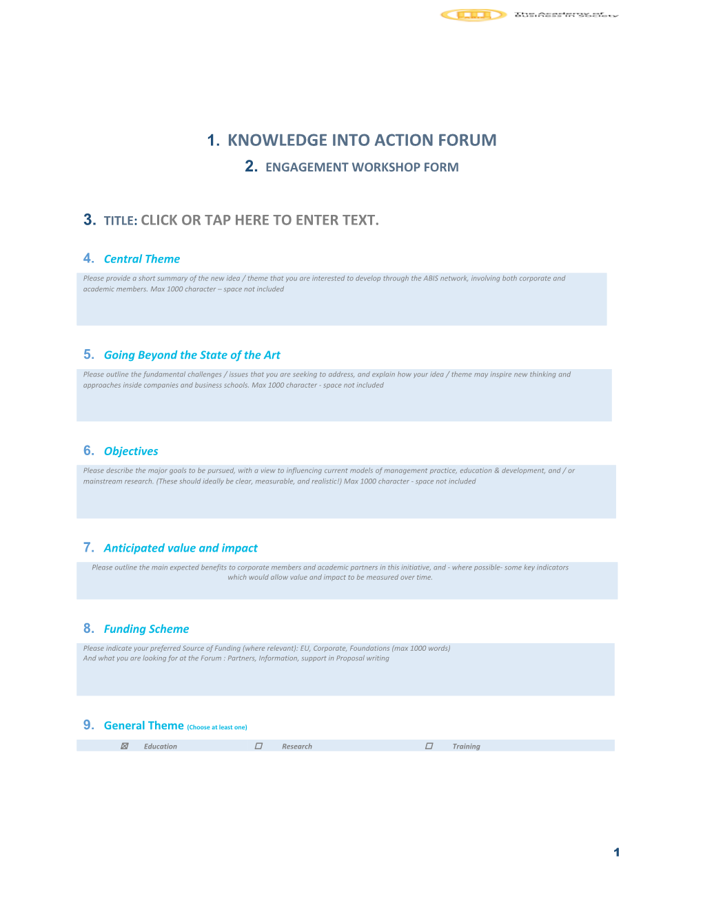 Knowledge Into Action Forum