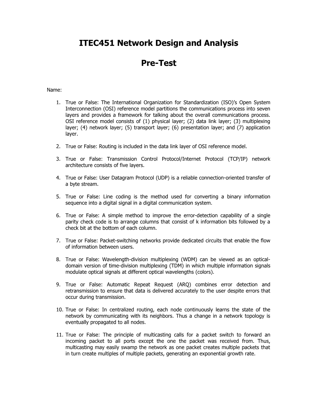 Itec451network Design and Analysis