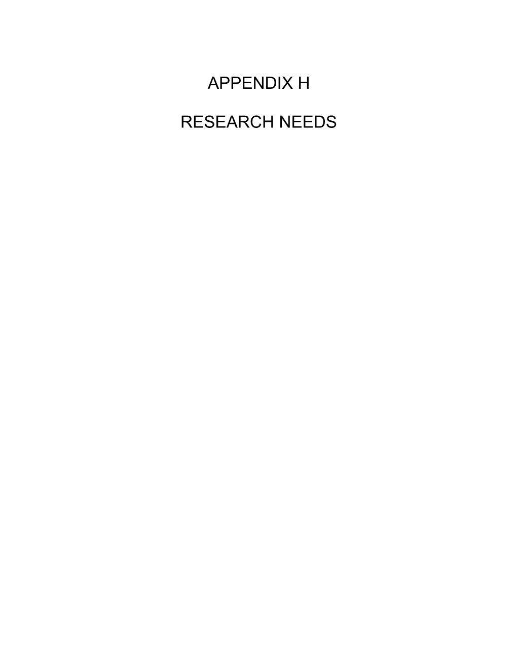 Research Needs