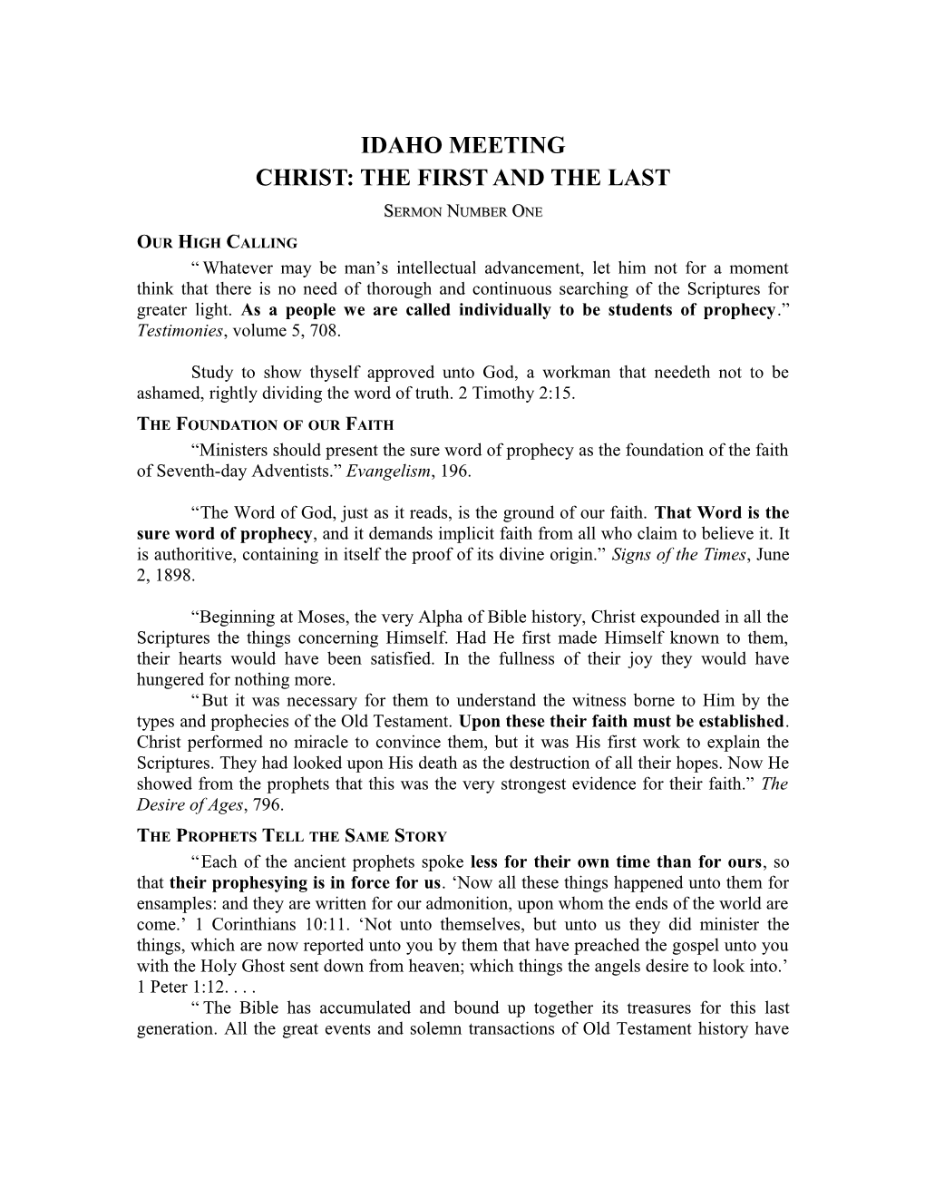 Christ: the First and the Last