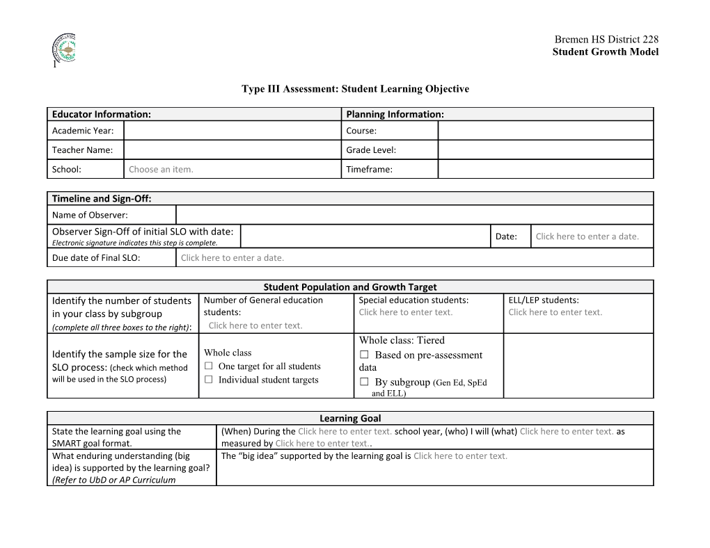 Student Growth Model