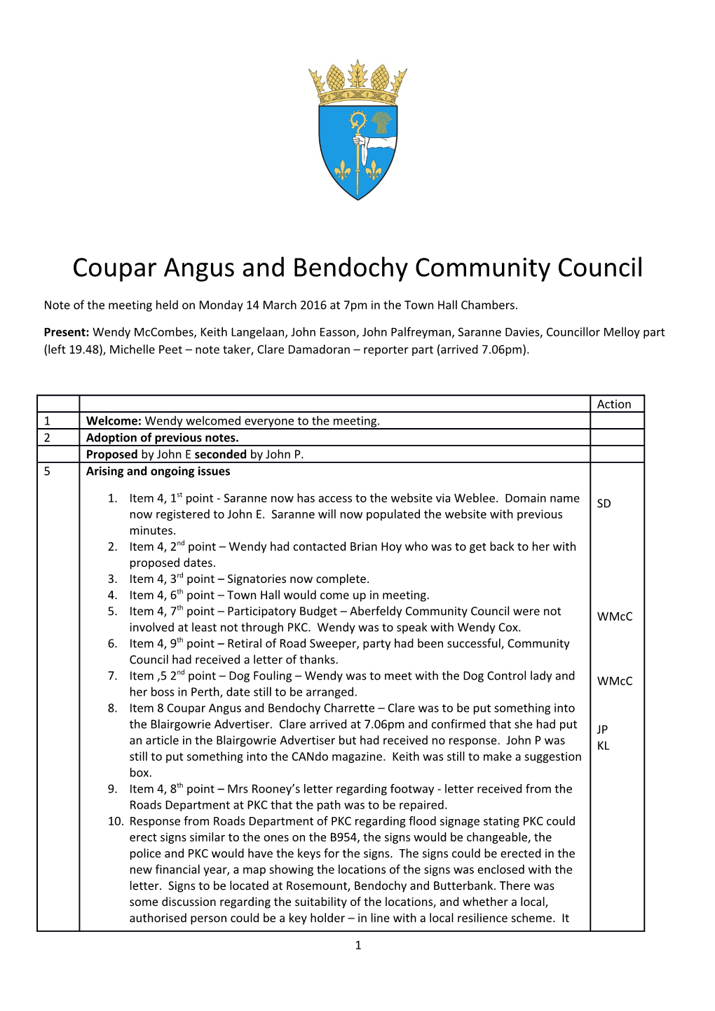 Coupar Angus and Bendochy Community Council