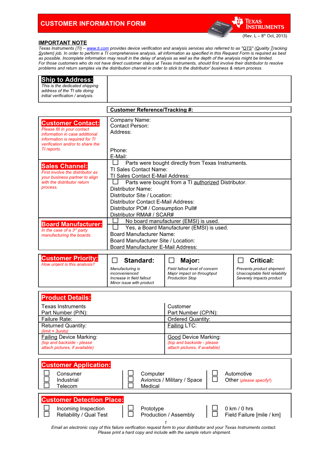 Customer Information Form